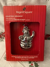Regent Square New Collectible Silver Plated With Swarovski Crystals Snowman