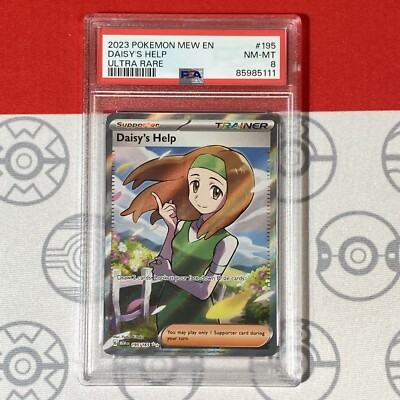PSA 8 Daisy's Help Full art 195/165 2023 Pokemon MEW 151 En 5111