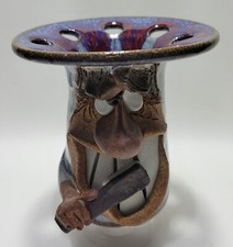 Vintage Mahon Stoneware Pottery Funny Face Brushing Tooth Toothbrush Holder 