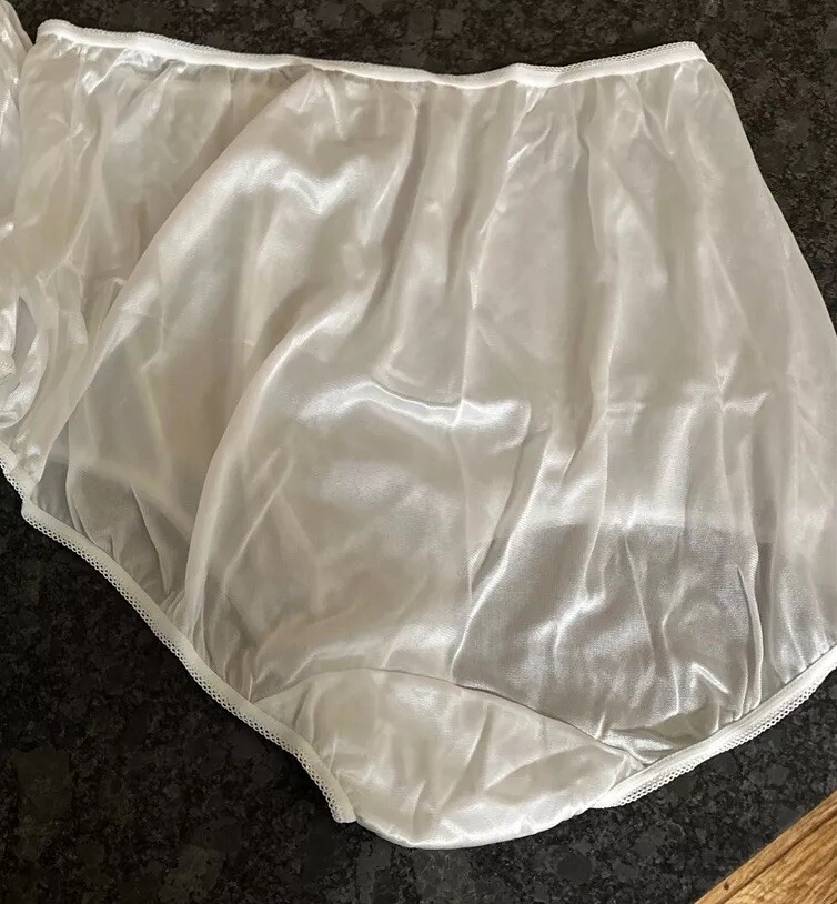 Vintage Underscore Nylon Brief Panties Granny Womens Size 10 White New