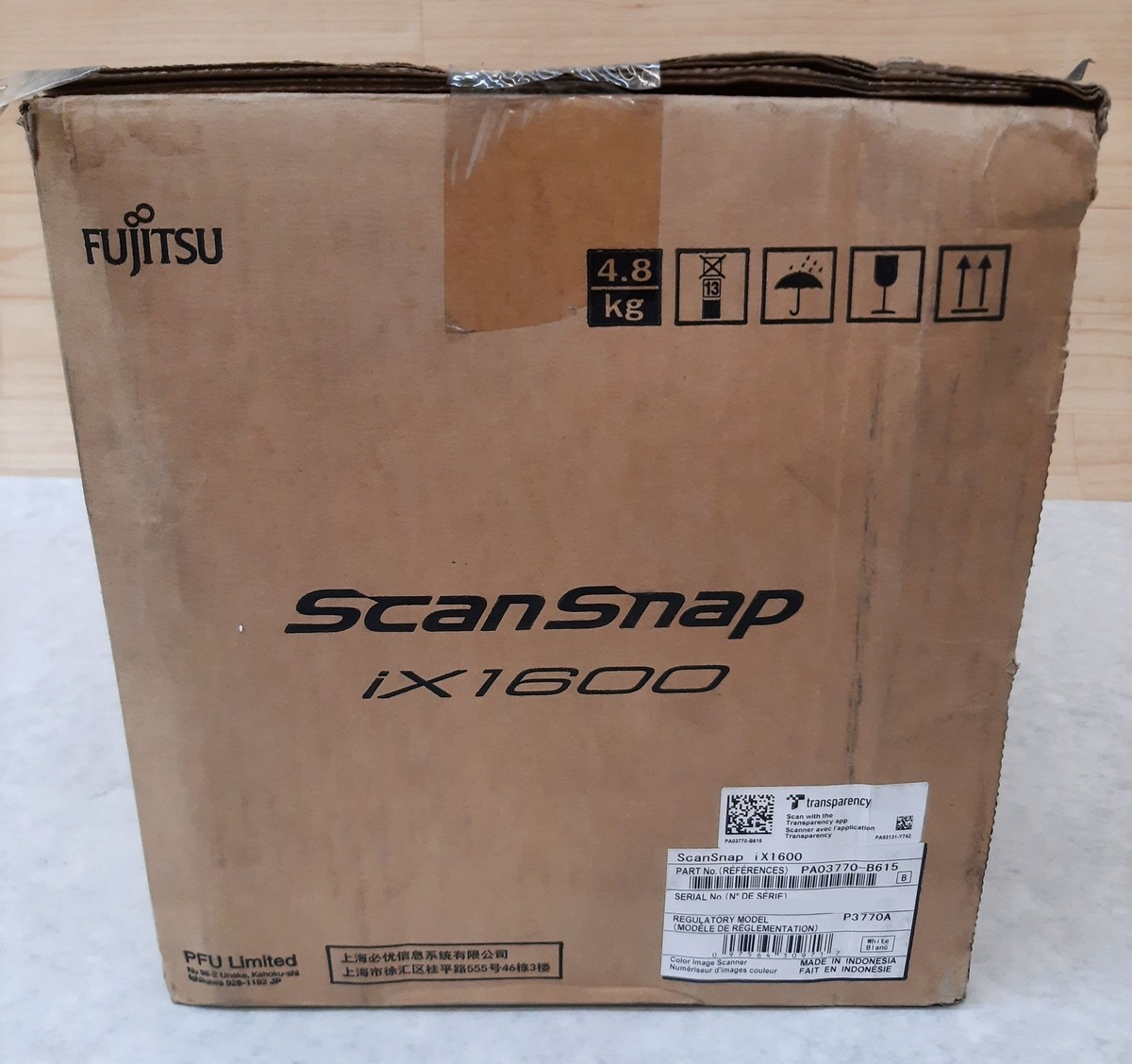 Fujitsu ScanSnap iX1600 Large Format ADF Scanner - White for
