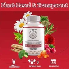 3X Happy Mammoth Hormone Harmony Natural Hormonal Support for Women 60 Capsules