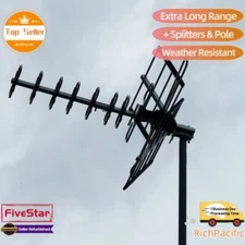 Outdoor 2025 Digital HDTV Antenna Amplified 4K HD 1080P VHF UHF FM Signal