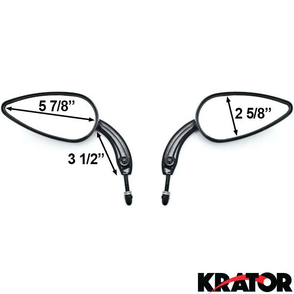 NEW Black Mirrors Universal Motorcycle Cruiser Touring for Harley Davidson - Image 2 of 3