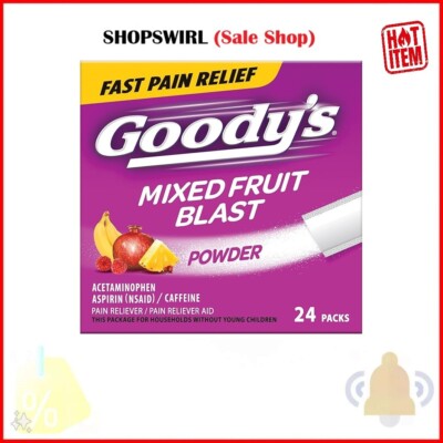 Goody's Extra Strength Headache Powder, Mixed Fruit Blast Flavor, 24 Count