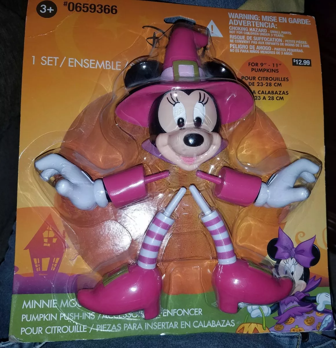 Halloween Disney Minnie Mouse Pumpkin Push In 5 Piece Head Arms