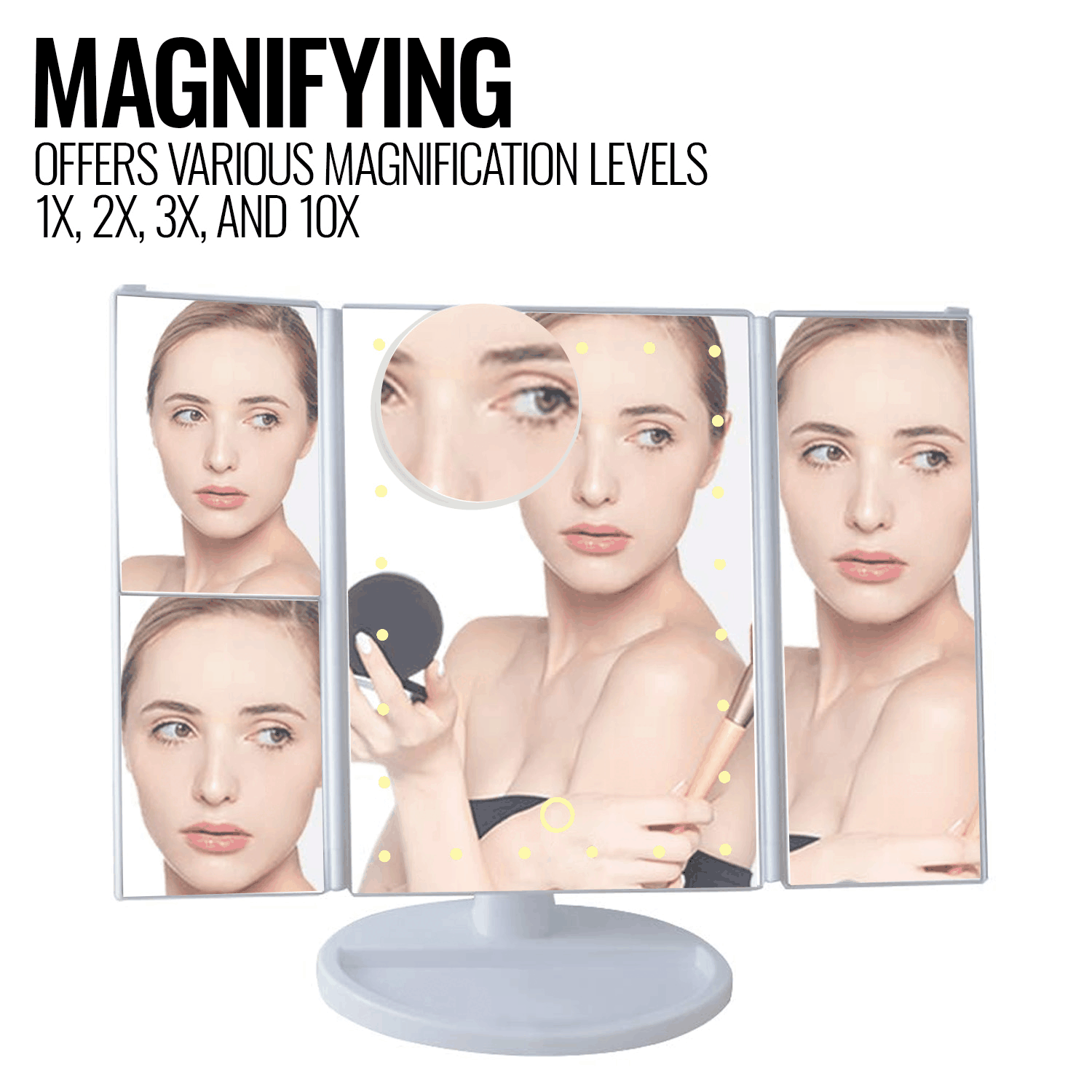 Makeup Mirror LED Cosmetic Mirror With Lights Magnifying Light Up