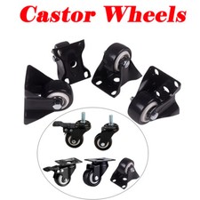 Heavy Duty 40mm 50mm Rubber Swivel Castor Wheels Trolley Furniture Caster Black