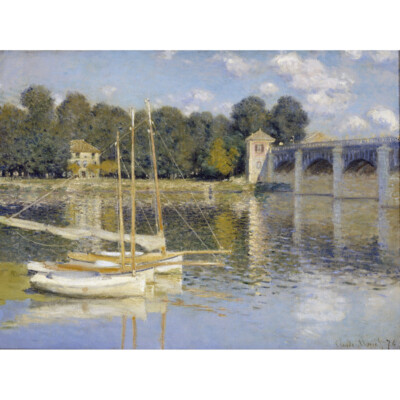 Claude Monet Die Argenteuil-Brücke Leinwand Kunstdruck Poster