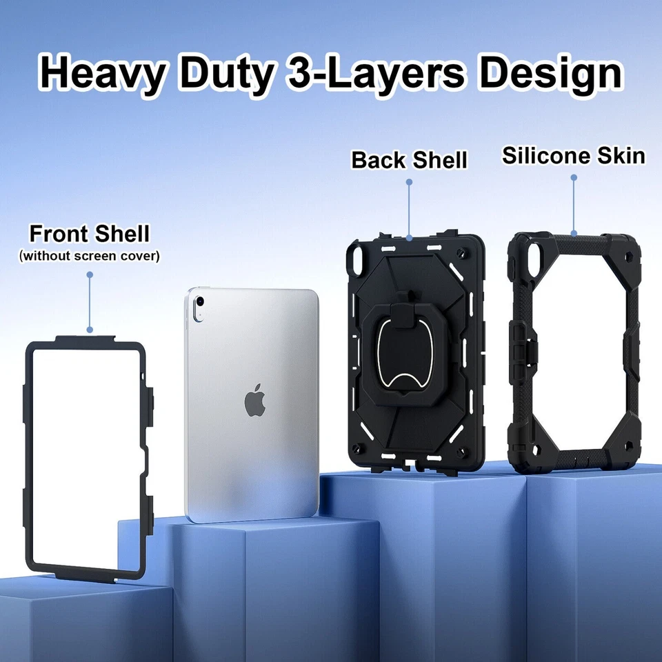 Heavy Duty Rotating Stand Case Cover For iPad 6 /7th/8th/9th Gen Christmas Gifts - Image 4 of 4