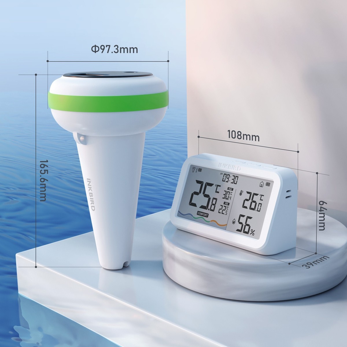 INKBIRD IBS-P03R Solar-Powered Wireless Pool Thermometer