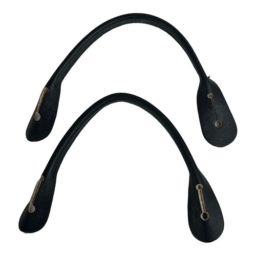 VTG Set (2) Black Leather Attachment Moustaches for Button-End Suspenders Braces - Picture 3 of 3