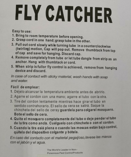 Fly Catcher of 8 Rolls Outdoor or Indoor Use Non-Poisonous Pest Control - Picture 2 of 4
