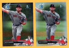 ALEX SCHERFF Lot of (2) 2017 Bowman Chrome Draft & Refractor Rookie Cards RC
