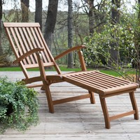 Coral Coast Dorado Acacia Steamer Deck Lounge Chair on sale Coral Coast Dorado Acacia Steamer Deck Lounge Chair on sale