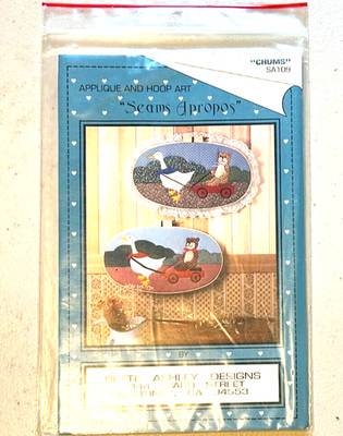 Bette Ashley Designs pattern - Seams Apropos - Chums bear goose applique Vintage