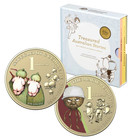 2018 $1 One Dollar Treasured Australian Stories Two Coin Coloured Frosted Set
