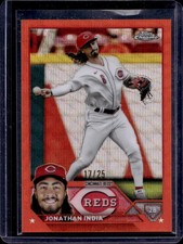 2023 Topps Chrome Jonathan India Orange Wave Refractor #/25 Reds