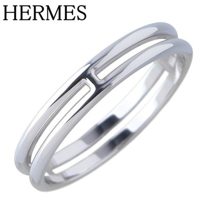 HERMES Ariane Ring 18K Weißgold Au750 US 8,25 EU 58 Japan 18
