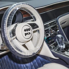 Lawei 400 Disposable Steering Wheel & Gear Shift Cover Set Universal Clear Pl...
