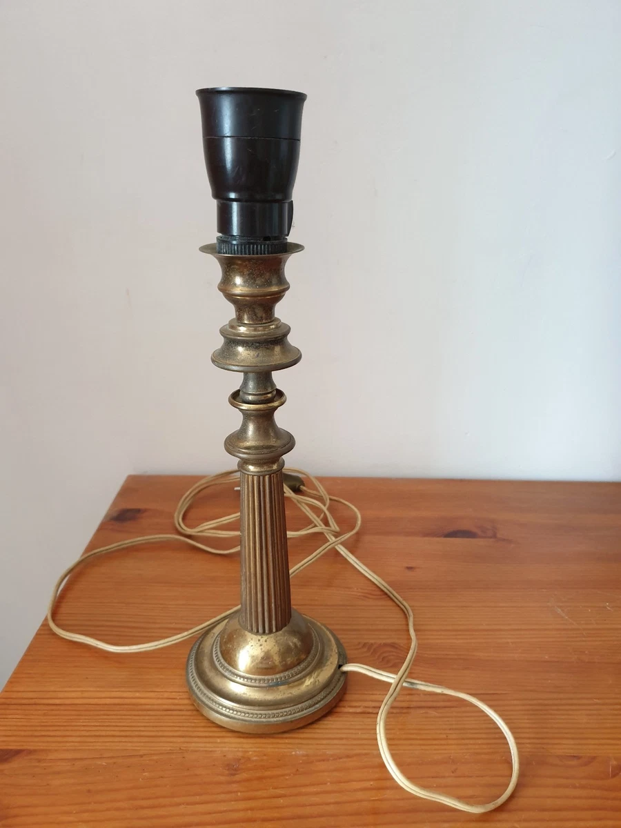 Bougeoir Ancien En Métal émaillé Jaune - Style Lampe Vintage - Occasion