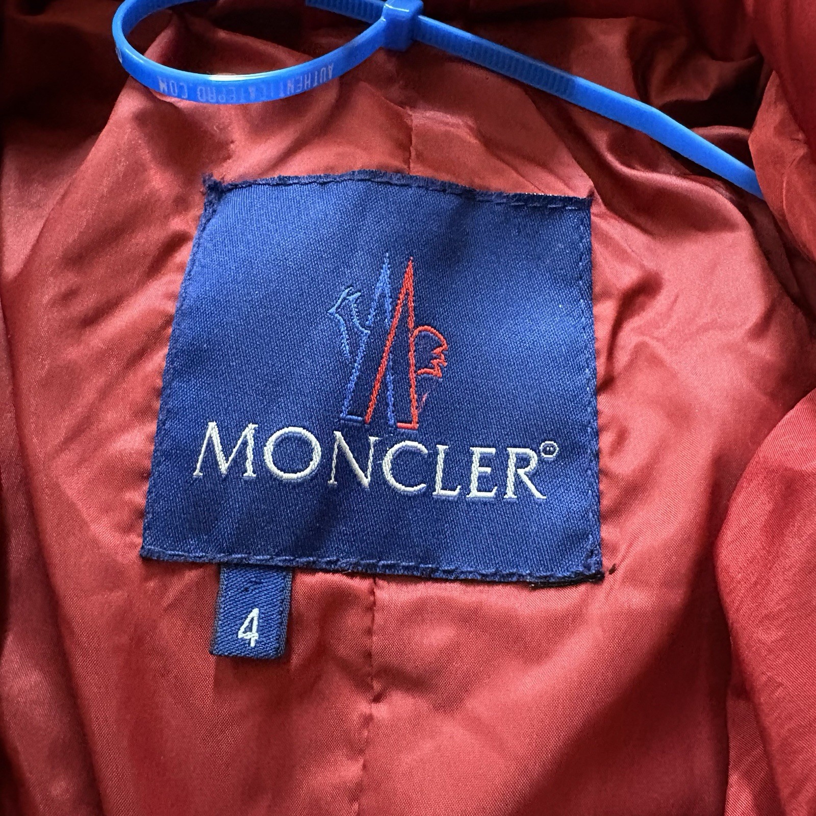 Moncler Puffer Down Long Jacket Red Authentic Siz… - image 7