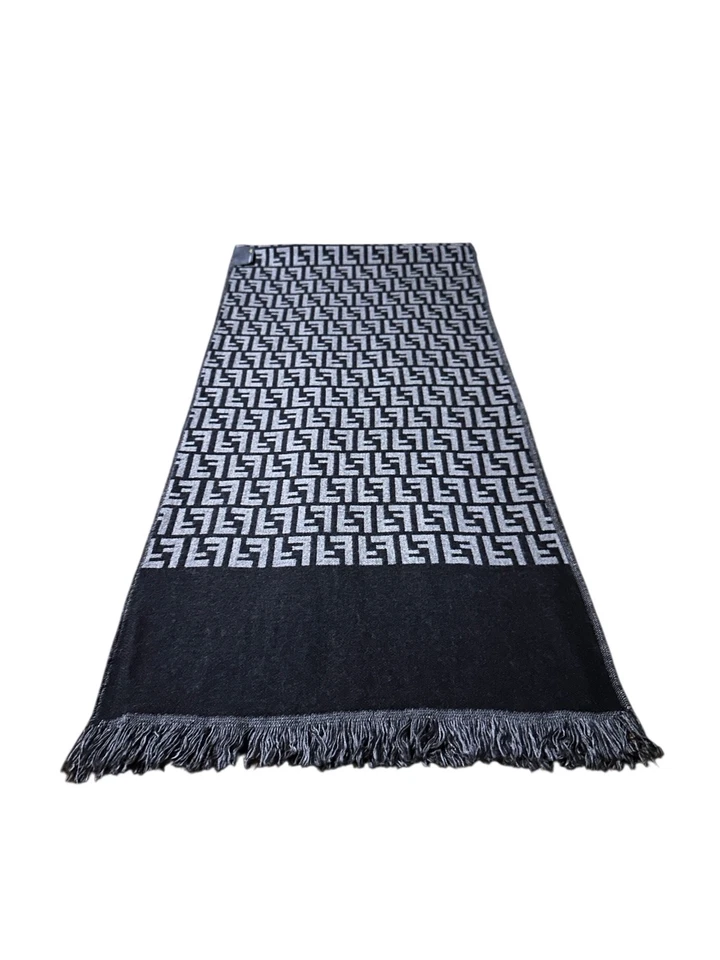 Б/у подлинный Fendi 100% шерсти шарф серый и черный - Изображение 3 из 4