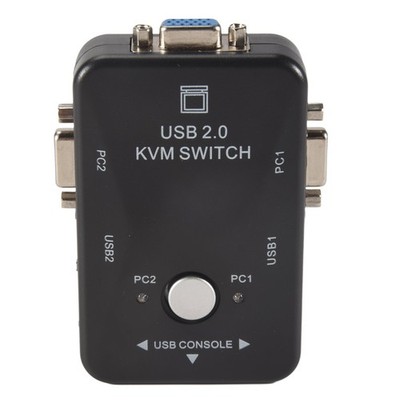 USB KVM Schalter Switcher 2 Port VGA SVGA  Box USB 2.0 Maus Tastatur 1920X11863
