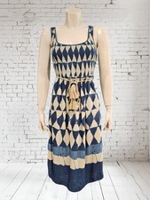MAEVE Anthropologie Blue Castalia Geometric Boho Sleeveless Dress 4