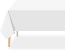 2 Pack Plastic Table Cloth Disposable, 54 x 108 Inch Tablecloths for Rectangle T