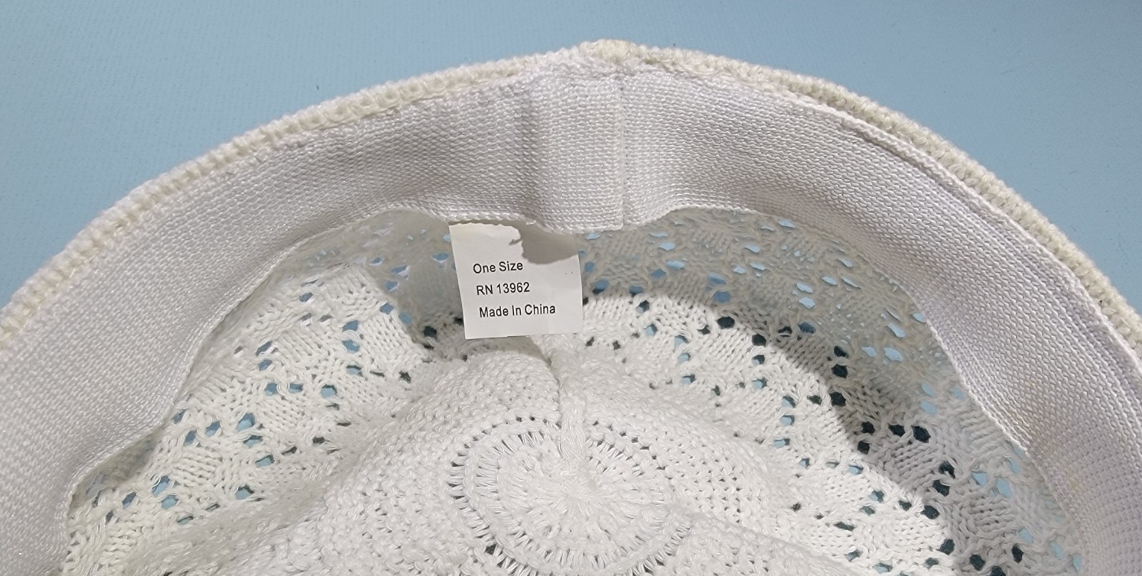 Rare White Crochet Knit Hat - Cabbie, Newsboy, Baker Style Ladies Airy Visor Cap image 6