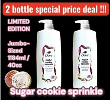 2PK Dove SUGAR COOKIE SPRINKLE body wash LIMITED EDITION Jumbo-Sized 1184ml/40oz