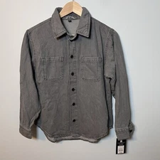 Art Class Denim Button Down Shirt Kids L (10-12) Gray Long Sleeve NEW!