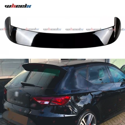 WHEELX FOR SEAT LEON MK3 5F 5 DOOR 2012-2020 REAR BOOT ROOF SPOILER WING GLOSS BLACK