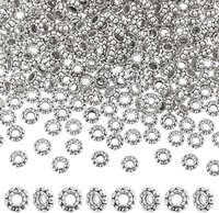 Abstandsperlen Blumenform 8Mm Silber GroßLoch Schmuckherstellung, 100 StüCk