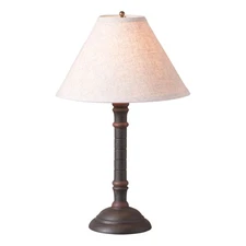 Irvin's Country Tinware Gatlin Lamp in Hartford Black and Red with Shade