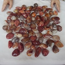 9.6LB 90Pcs Natural Banded Sardonyx Carnelian Agate Crystal Palm Stones Healing