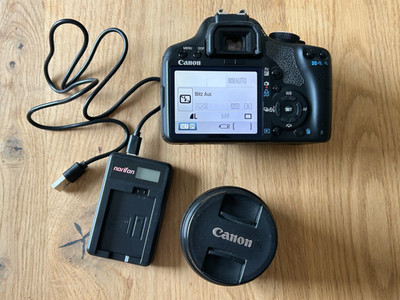 Canon EOS 500D mit EFS 18 55mm IS Objektiv.