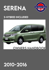FOR NISSAN SERENA & HYBRID 2.0i C26 OWNERS MANUAL & SERVICE RECORD BOOKLET