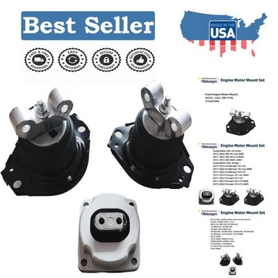 Lab-Tested 3-Piece Mount Set for Chrysler & Dodge - Ultimate Stability Solution