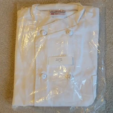 Uncommon Threads Size Medium Long Sleeve Chef Coat White 435 Classic Knot Button