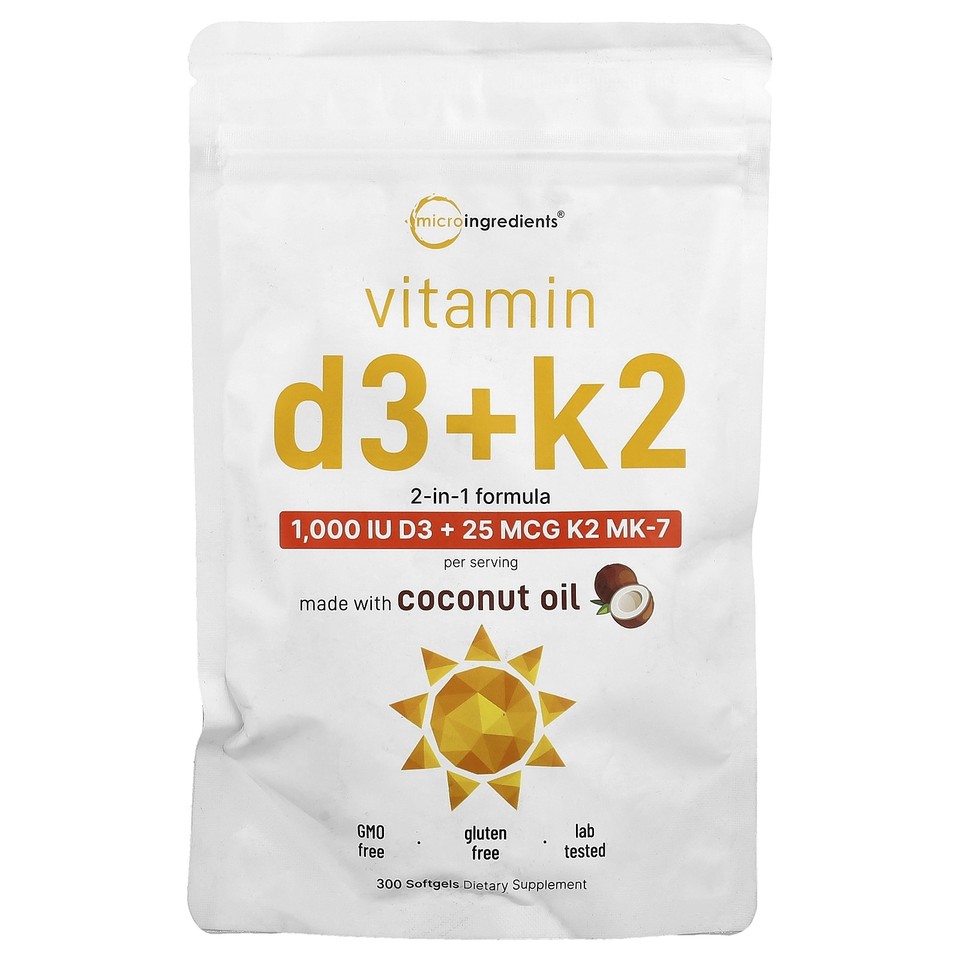 Vitamin D3 + K2, 300 Softgels
