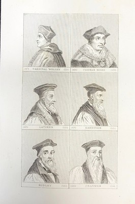 GRAVURE England WOSLEY - THOMAS MORE - LATIMER - GARDINER - RIDLEY