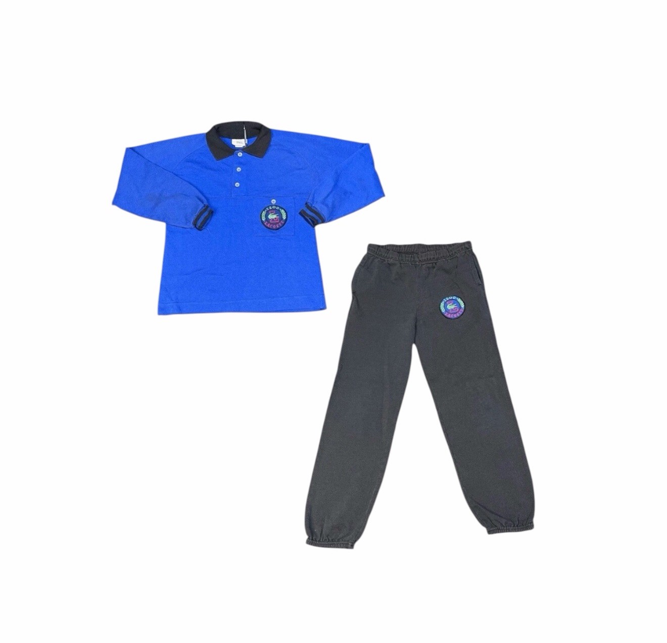 Vintage 80’s IZOD LACOSTE Polo Shirt & Pants Youth Teen Medium LOGO Patch USA