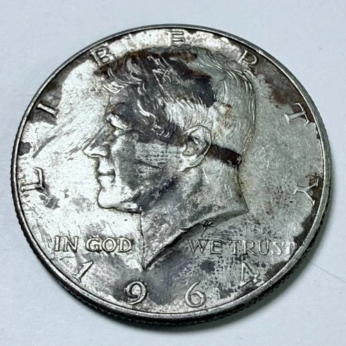 1964 Kennedy Half Dollar - 50c Coin - 90% Silver - Circulated Coin #7698