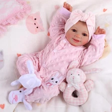 BABESIDE Reborn Baby Dolls Silicone Full Body Sunny - 17 Inch Cute Soft Reali...