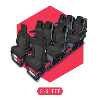 Autositzbezüge Maß Schonbezüge für Ford Tourneo Custom ab 06.18 8-Sitze Bezug