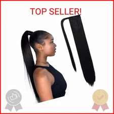 SEIKEA Clip in Ponytail Extension Wrap Around Long Straight Pony Tail Hair 28 In