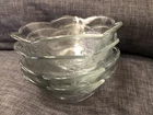 4 Vintage Anchor Hocking Savannah 6" Clear Glass Salad/Cereal Bowls, Floral