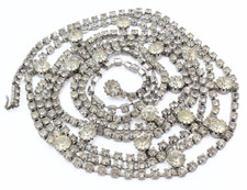 Luxurious Sparkly Vintage Foil Back Rhinestones 40's Long Belt